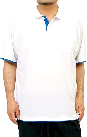 Amazon ポロシャツ メンズ 大きいサイズ 吸汗速乾 ドライ メッシュ Uvカット 無地 ポケット付き レイヤード 半袖シャツ ポロシャツ 通販