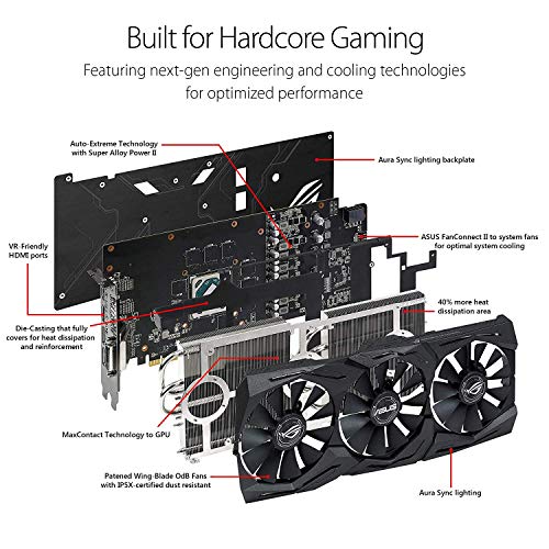 ASUS ROGSTRIXRX580O8GGAMINGOC Edition GDDR5 DP HDMI DVI VR Ready AMD Graphics Card Pricepulse