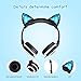 Esonstyle Kids Headphones Over Ear with LED Glowing Cat Ears,Safe Wired Kids Headsets 85dB Volume Limited, Food Grade Silicone, 3.5mm Aux Jack, Cat-Inspired Pink Headphones for Girls Boys (Black)thumb 2
