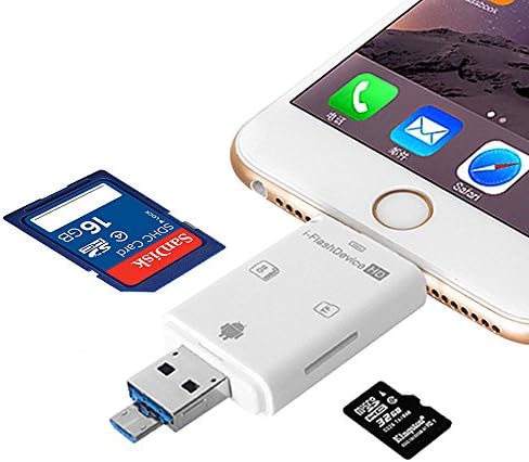 SD/TF Micro Card Reader with iPhone/MAC/ PC/OTG Android/Computer,MYECOGO Micro SD Card Reader USB Adapter all-in-1 Flash Memory Card Reader ,For to SD Card Camera Adapter, 8 Pin/ USB/ Micro , 3 in 1