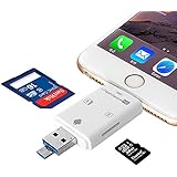 SD/TF Micro Card Reader,MYECOGO SD Card USB Adapter all-in-1 Flash Memory Card Reader External Storage Memory Expansion for iPhone/ipad/ MAC/ PC/ Android Device, Lightning/ USB/ Micro , 3 in 1