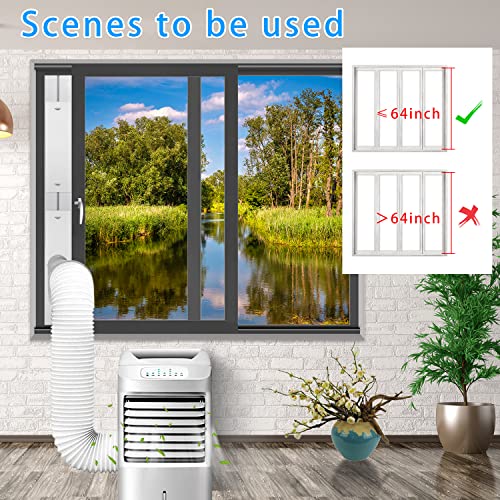 MQIDLFE Portable Air Conditioner Window Vent Kit with 5.9 Inch Diameter 59 Inch Length Exhaust Hose Adjustable Window Seal for Horizontal&Vertical