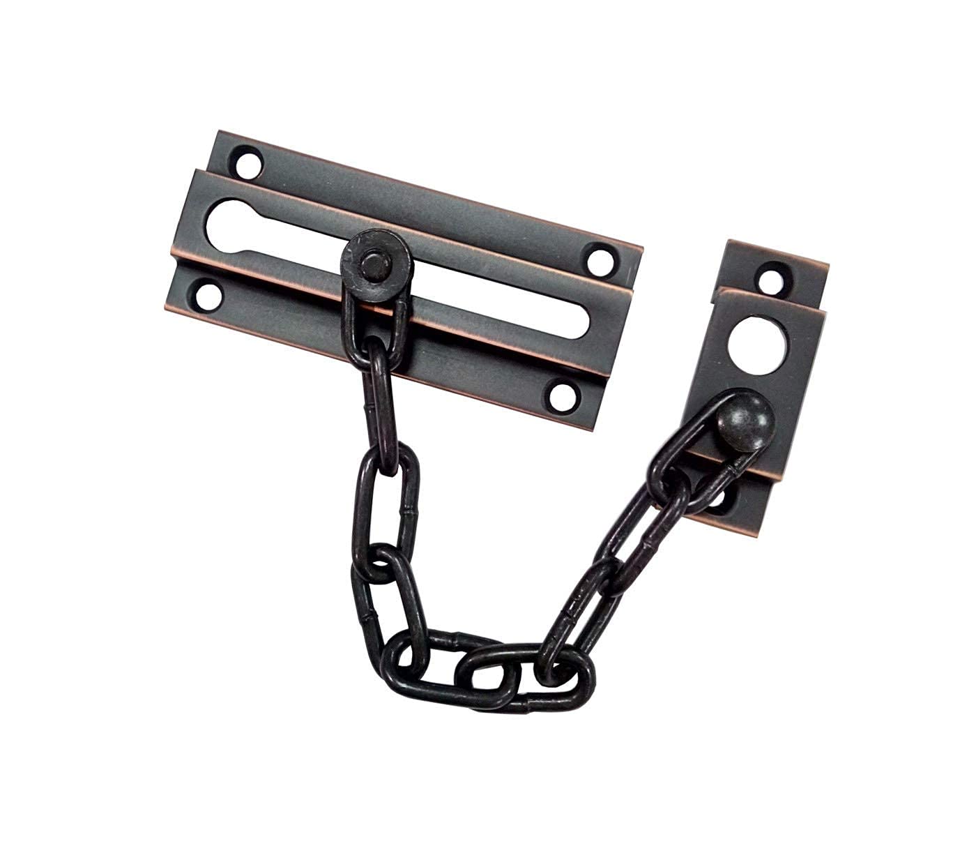 QCAA Solid Brass Chain Door Guard, with 9 Links Steel Chain, Satin Classic Bronze, 1 Pack