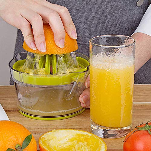 Citrus Lemon Orange Juicer, Manual Hand Squeezer with Built-in Measuring Cup and Grater 12OZ 4 in 1 Multi-function Manual Juicer with Multi-size Reamers, Egg Yolk Separator, Ginger Garlic Grater Green - Thumbnail 2