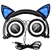 Cat Ear Headphones,MindKoo Flashing Glowing Cosplay Fancy Kids Headphones Foldable Gaming Headsets Earphone with LED Flash Light for iPhone 6S,Android Mobile Phone,PC Laptop Computer