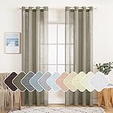 MIULEE 2 Panels Natural Linen Semi Sheer Window