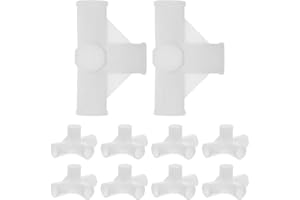 HEALEEP 10pcs Plastic Closet Rod Connector Fittings Four-Way Joint 16mm Inner Diameter for Canvas Wardrobe