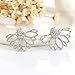 2 Pairs Lotus Flower Women Lovely Crystal Earrings Pearl Front and Back Ear Stud Jewelry