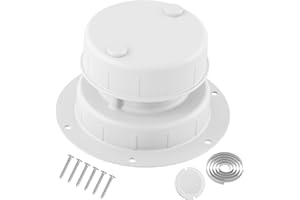 WANDWEL Aluminum RV Plumbing Vent Cap Cover with Screen - Weatherproof Metal Replacement Kit for Camper, Travel Trailer, Motorhome Sewer Roof Top - Fit for 1" to 2-3/8" OD Pipe (White, 1 Pack)