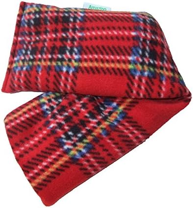 Heat Pack Plush Fleece Tartan Check Microwave Wheat Bag (Lavender, Red)