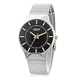 Julius JA - 577 Male Quartz Wrist Watch Ultrathin Stainless Steel Mesh Band(balck)