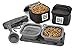 Dog Travel Food Set for Small Dogs (Black) - 7pk Including Collapsible Bowls, Carriers, Scooper, Place Mat, Bag