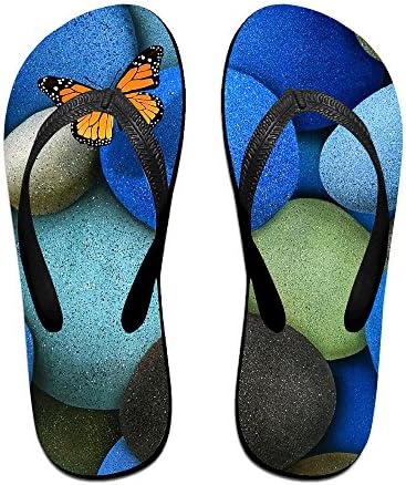 Butterfly On Pebbles Unisex Printed Thong Flip-flops Stylish Babouche Beach Sports Home Great For Women &amp; Men Indoor &amp; Outdoor
