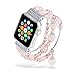 38mm Bands for Apple Watch Rose Quartz Bead Natural Stone Bracelet Replacement Women Girls for Apple Watch Series 3 All Version 38 mm