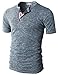 H2H Mens American Flag Henley Short Sleeve Cool Shirts With Button Trim