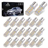 YITAMOTOR 20x Super Bright 1156 BA15S 1141 1003 18-SMD LED Bulbs Used for RV Camper Lights Tail Backup Reverse Lights Warm White