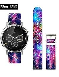 Samsung Gear S3 Frontier clásico, Moto 360 2 46 mm. Pebble 2 tiempo 22 mm. de acero correa de piel, ecute rápido correa de reloj de piel con pasadores de liberación rápida para relojes de lengüeta de 22 mm. de Big hermoso vidrio rosa