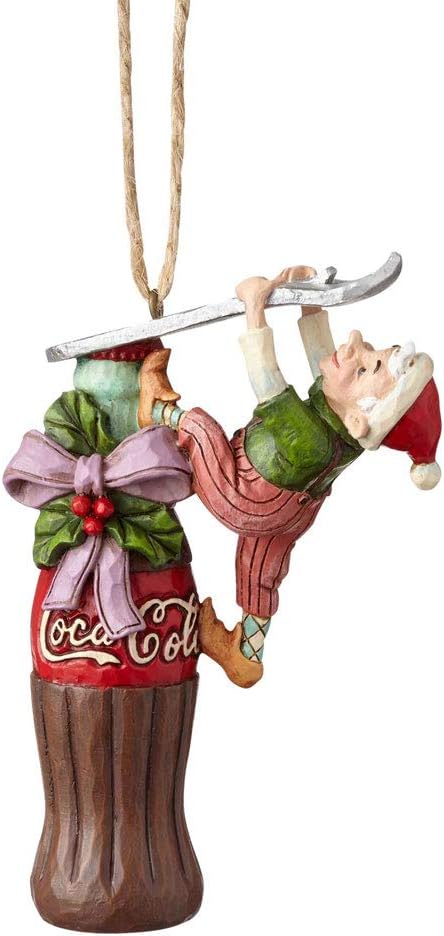 Enesco 6001002 Coca Cola Elf Ornament 3.9 in H x 1.06 in W x 2.52 in L Decorative Hanging Ornament