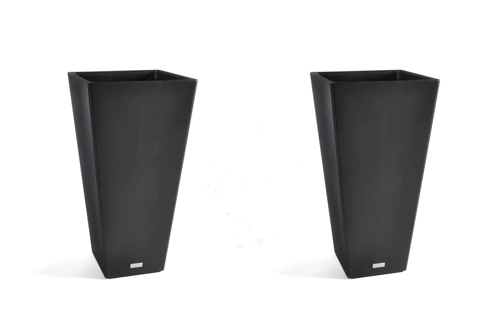Veradek V-Resin Taper Tall Planter - Black - 30 in. - 2 Pack