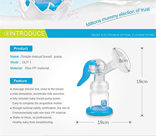 Gland Breast Pump Manual for Breastfeeding, BPA Free, Portable Traveling