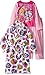Shopkins Little Girls' 3-Piece Pajama Set with Robe, White/Pink, 6/6X
