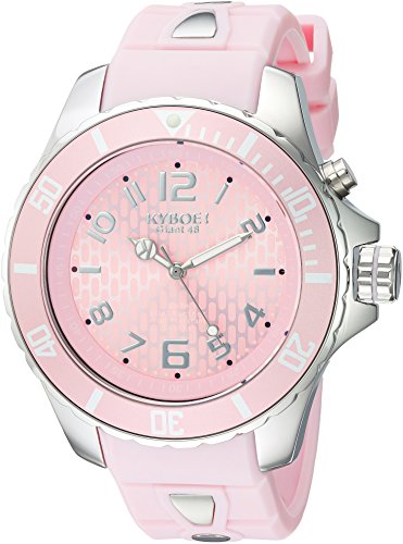 KYBOE! ' Power' Quartz Stainless Steel and Silicone Casual Watch, Color:Pink (Model: KY.48-041.15)