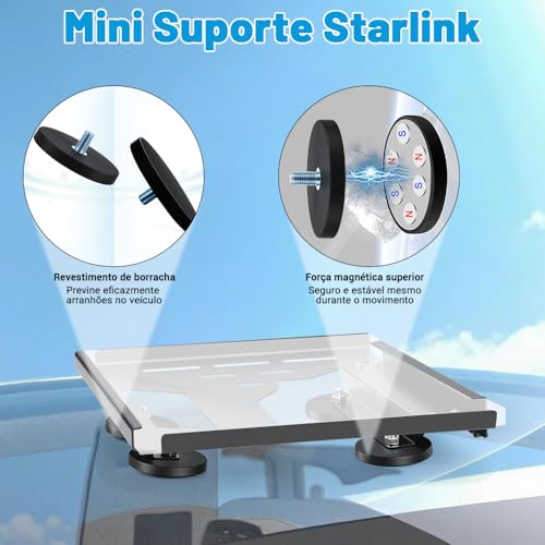 Genérico Starlink Mini, Suporte Magnético para Carro, Mini Starlink, Case Veicular de Externo