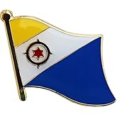Bonaire Flag Die-struck Metal Single Lapel Pin with Butterfly Clasp Closure