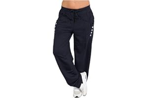 GENERIC Sweatpants Women Womens Casual Drawstring Pants Solid Wide Leg Loose Sports Running Leisure Time Trousers with Pocket