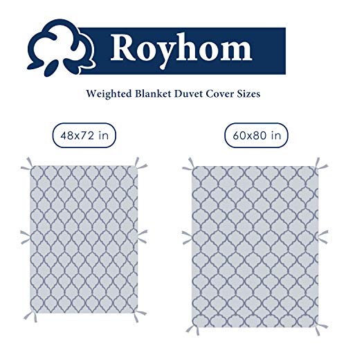 Royhom Duvet Cover for Weighted Blankets 48 x 72 Inches Removable