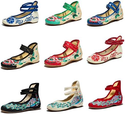 SNIDEL Chinese Shoes for Women Embroidery Casual Mary Jane Flats Cheongsam Shoes