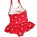 Jastore® Baby Girls Swimwear One Piece Swimsuits Beach Wear with Headband (2-3 Years, Red)