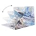 MOSISO Plastic Pattern Hard Case & Keyboard Cover & Screen Protector Only Compatible MacBook Air 13 Inch, Mix Ombre Blue