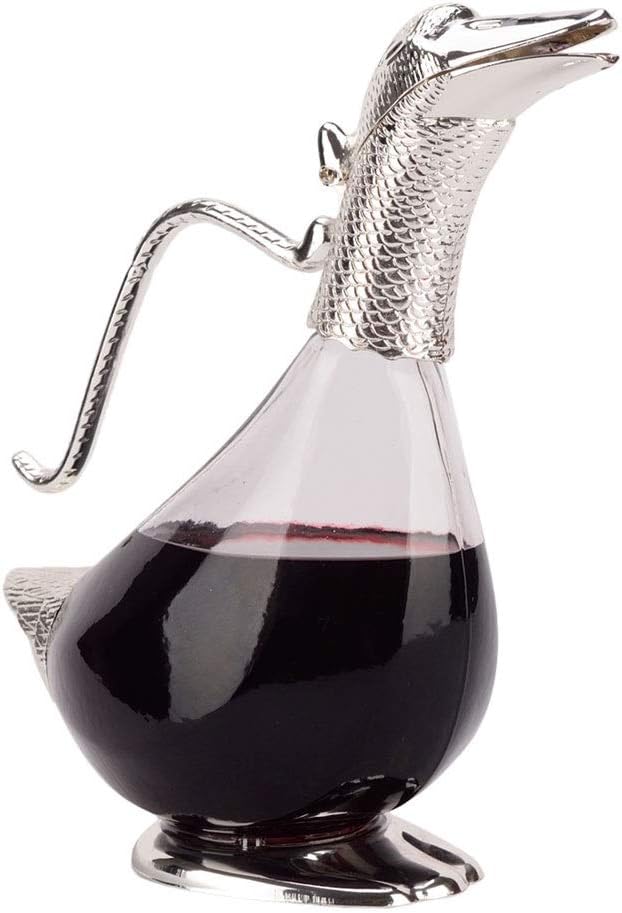 Decanter (1000ml) Duck Decanter Silver Plated Wine Water Jug Carafe