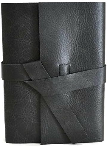 5x7 Handmade Black Leather Journal, Lined Pages, Diary for Men, Travel Writing Notebook, Softcover