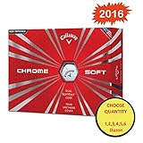 Callaway 2016 Chrome Soft Golf Balls (2 or 3 or 6 Dozen), (White or Yellow or Truvis Pattern)