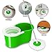 VALUEBOX 360°Spin Mop Bucket System Stainless Steel with Extended Length Handle&2 Microfiber Mop Heads, EasyWring Spin Mop Bucket System, Magic Spinning Mop Floor Cleaning System for Home Kitchen