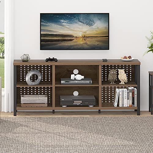 LVB Rustic TV Stand, Industrial Entertainment Center for 70 Inch TV