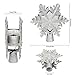 Christmas Tree Topper Star Lighted,3D Glitter Sliver Snow Tree Toppers Snowflake Projector Lights Lighting for Decoration