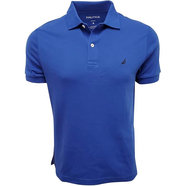 Nautica Men's Slim Fit Short Sleeve Solid Soft Cotton Polo