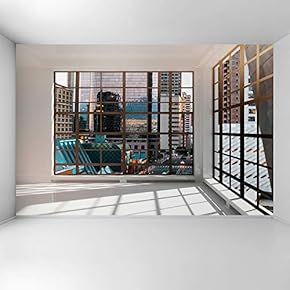 Wall Mural 3D Cityscape Removable Wallpaper Wall Sticker for Bedroom Living Room - 66x96 inches