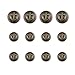 YuanKanJu 12pcs Anchor Metal Shank Blazer Button Set - DIY Sewing Supplies for Coat Jacket Sailor Suit - 20mm X 4, 15mm X 8 (Bronzy)