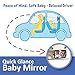 Baby Rear View Mirror - for Rear Facing Car Seat - Large Wide Angle Clear Backseat View - Newborns Babies Toddlers - Fits Cars Trucks SUVs - Adjustable Nylon Straps - Shatterproof Safety Glass
