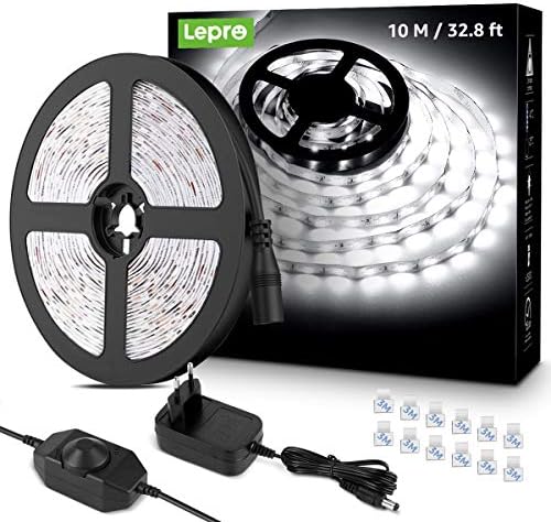 Lepro Tira de LED 10M blanca fría 6000K, Tira luz regulable 600 LED SMD