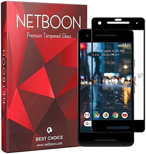 NETBOON 3D Tempered Glass Screen Protector for Google Pixel 2 with Edge to Edge Coverage Ultra Slim 9H Hardness Gorilla Glass for Google Pixel 2 - Black