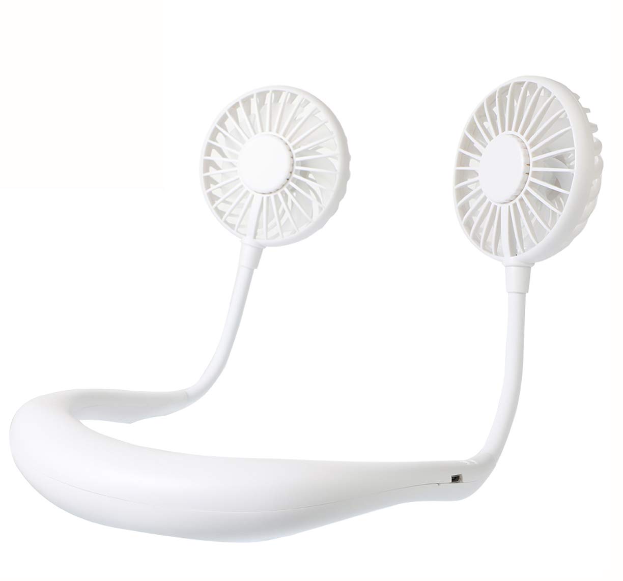 Photo 1 of ANYPOWK Portable Neck Fan, USB Rechargeable Fan with 3 Speeds Adjustable, Neck Fans Portable Rechargable Prime with LED Lights - White