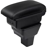 HRCHCG Center Console Armrest for Nissan Versa 2020-2024,3 USB Ports | for Nissan Kicks Armrest Box,1 USB-C+2 USB Ports,Double-Layer Storage,Sliding Lid,PU Leather,Custom-Fit Base