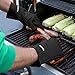 WISH4U Black Silicone BBQ/Cooking Gloves- Internal Finger Thicken Heat Resistant Layer Oven Mitts for Grilling,BBQ, Kitchen – Safe Handling of Pots and Pans– Cooking & Baking Non-Slip Potholders