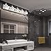 PRESDE Crystal Bathroom Vanity Light Fixtures 5 Light Bathroom Light Fixtures Over Mirror Modern LED Chrome Bath Lighting