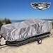 Pyle Universal Boat Adjustable Storage Cover - 25'-28'L to 96” Pontoon Boats Protection Custom Heavy Duty Waterproof Polyester Fabric, Snap Strap, Elastic Cord, Bag